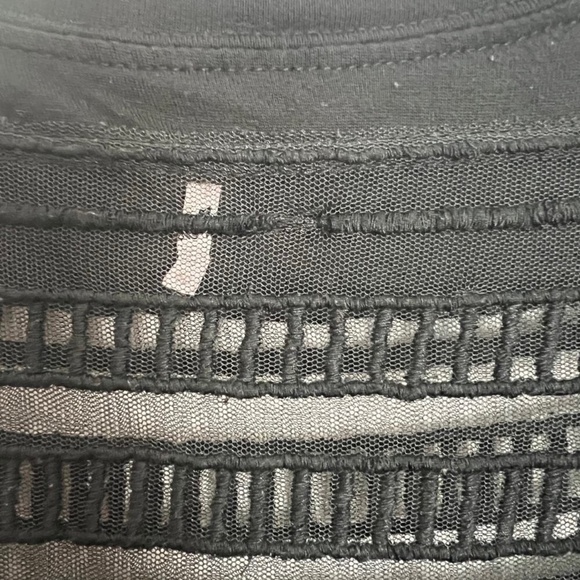 Free People Cut Out Mesh Black Top Womens XS Boho Whimsigoth Witchy Emo Chic - Picture 13 of 14